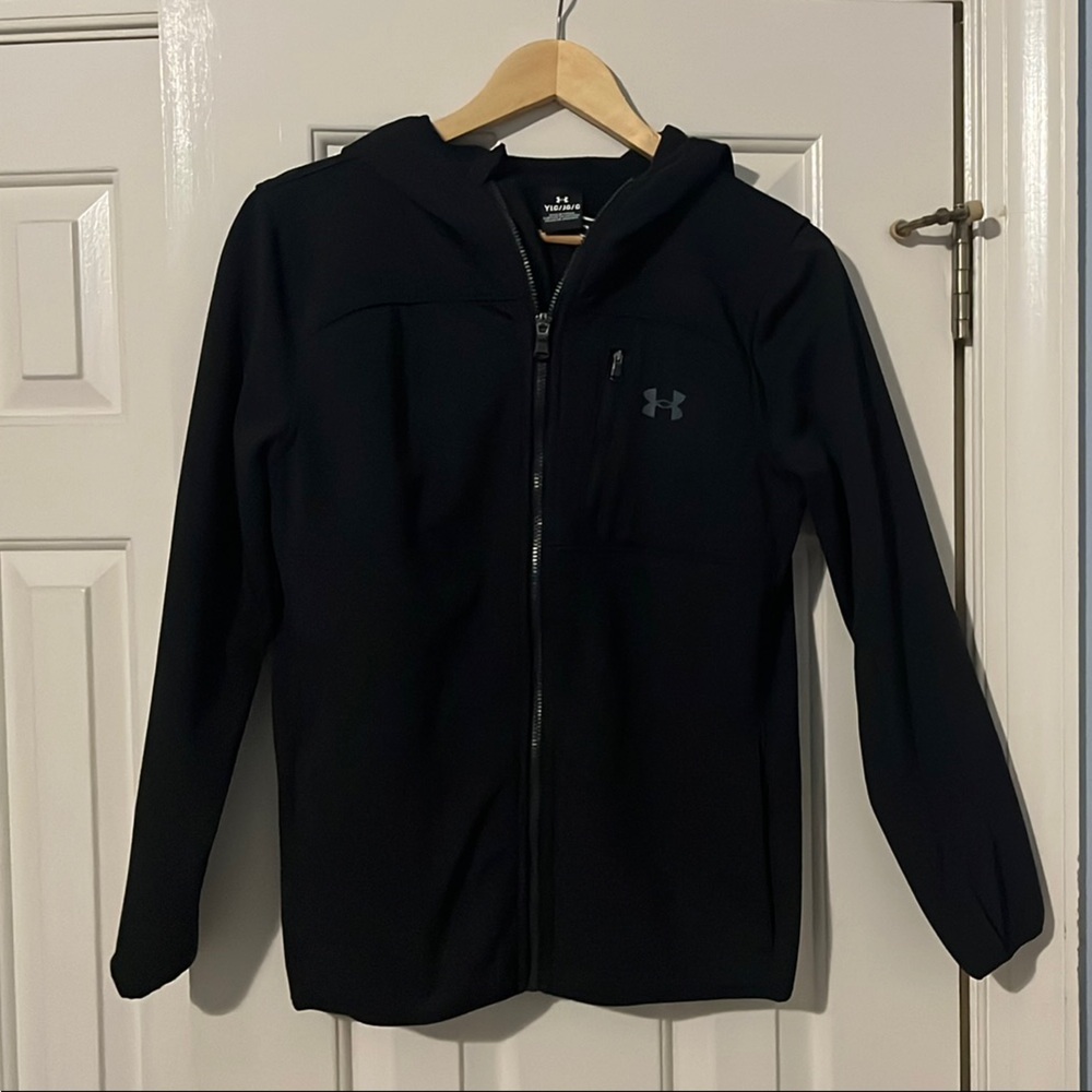 Under Armour Boy’s Hooded Black Zip-Up Jacket